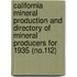 California Mineral Production and Directory of Mineral Producers for 1935 (No.112)
