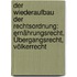 Der Wiederaufbau der Rechtsordnung: Ernährungsrecht, Übergangsrecht, Völkerrecht