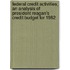 Federal Credit Activities; An Analysis of President Reagan's Credit Budget for 1982