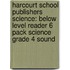 Harcourt School Publishers Science: Below Level Reader 6 Pack Science Grade 4 Sound
