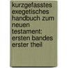 Kurzgefasstes Exegetisches Handbuch zum Neuen Testament: ersten Bandes erster Theil door Wilhelm Martin Leberecht de Wette