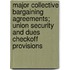Major Collective Bargaining Agreements; Union Security and Dues Checkoff Provisions