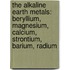 The Alkaline Earth Metals: Beryllium, Magnesium, Calcium, Strontium, Barium, Radium