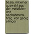 Basia. Mit einer Auswahl aus den Vorbildern und Nachahmern. Hrsg. von Georg Ellinger