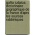 Gallia Judaica: Dictionnaire Gographique De La France D'Aprs Les Sources Rabbiniques