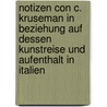 Notizen con C. Kruseman in Beziehung auf dessen Kunstreise und Aufenthalt in Italien door Cornelis Kruseman