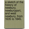 A Sketch of the History of Newbury, Newburyport, and West Newbury, from 1635 to 1845. by Joshua Coffin
