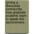 Joining a Discourse Community: How Graduate Students Learn to Speak Like Astronomers.