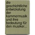 Die Geschichtliche Entwickelung Der Kammermusik Und Ihre Bedeutung Für Den Musiker...