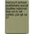 Harcourt School Publishers Social Studies National: 6pk On-lv Rdr Safety..job Gk Ss 07