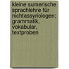 Kleine sumerische Sprachlehre für Nichtassyriologen; Grammatik, Vokabular, Textproben by Delitzsch Friedrich