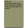 Kritik der Sonantentheorie; eine sprachwissenschaftliche Untersuchung (German Edition) by Schmidt Johannes