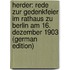 Herder: Rede Zur Gedenkfeier Im Rathaus Zu Berlin Am 16. Dezember 1903 (German Edition)