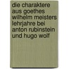 Die Charaktere Aus Goethes Wilhelm Meisters Lehrjahre Bei Anton Rubinstein Und Hugo Wolf by Matthies Andresen