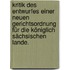 Kritik des Entwurfes einer neuen Gerichtsordnung für die königlich sächsischen Lande.