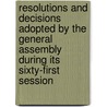 Resolutions And Decisions Adopted By The General Assembly During Its Sixty-First Session door United Nations: General Assembly