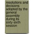 Resolutions and Decisions Adopted by the General Assembly During Its Sixty-Sixth Session