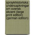 SprAykhistoriska UndersApkningar om Svensk Akcent (Large Print Edition) (German Edition)