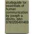 Studyguide For Essentials Of Human Communication By Joseph A. Devito, Isbn 9780205491469
