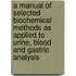 a Manual of Selected Biochemical Methods As Applied to Urine, Blood and Gastric Analysis
