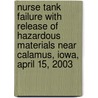 Nurse Tank Failure with Release of Hazardous Materials Near Calamus, Iowa, April 15, 2003 door United States National Transportation