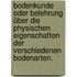 Bodenkunde oder Belehrung über die physischen Eigenschaften der verschiedenen Bodenarten.