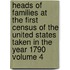 Heads of Families at the First Census of the United States Taken in the Year 1790 Volume 4