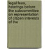 Legal Fees, Hearings Before the Subcommittee on Representation of Citizen Interests of The