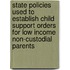State Policies Used to Establish Child Support Orders for Low Income Non-Custodial Parents
