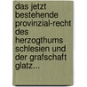 Das Jetzt Bestehende Provinzial-Recht des Herzogthums Schlesien und der Grafschaft Glatz... door August Wentzel