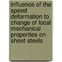 Influence Of The Speed Deformation To Change Of Local Mechanical Properties On Sheet Steels