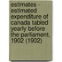Estimates - Estimated Expenditure of Canada Tabled Yearly Before the Parliament, 1902 (1902)