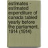 Estimates - Estimated Expenditure of Canada Tabled Yearly Before the Parliament, 1914 (1914)