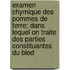 Examen Chymique Des Pommes de Terre; Dans Lequel on Traite Des Parties Constituantes Du Bled