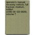 Operator's Manual; Recovery Vehicle, Full Tracked, Medium, M88a1 (2350-00-122-6826). Volume 7