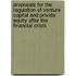 Proposals for the Regulation of Venture Capital and Private Equity After the Financial Crisis