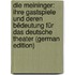 Die Meininger: Ihre Gastspiele und deren Bëdeutung für das deutsche Theater (German Edition)