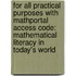 For All Practical Purposes with Mathportal Access Code: Mathematical Literacy in Today's World