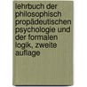 Lehrbuch der Philosophisch Propädeutischen Psychologie und der Formalen Logik, zweite Auflage door Ernst Christian Gottlieb Reinhold