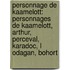 Personnage de Kaamelott: Personnages de Kaamelott, Arthur, Perceval, Karadoc, L Odagan, Bohort