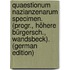 Quaestionum Nazianzenarum Specimen. (Progr., Höhere Bürgersch., Wandsbeck). (German Edition)