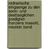 Rednerische Eingaenge zu den Sonn- und Desttaeglichen Predigten Franzens Masotti, neunter Band