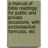 A Manual of Bible Readings; For Public and Private Occasions, with Ecclesiastical Formulas, Etc