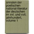 Annalen Der Poetischen National-literatur Der Deutschen Im Xvi. Und Xvii. Jahrhundert, Volume 1
