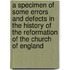 A Specimen of Some Errors and Defects in the History of the Reformation of the Church of England