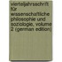 Vierteljahrsschrift Für Wissenschaftliche Philosophie Und Soziologie, Volume 2 (German Edition)