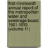 First-Nineteenth Annual Report of the Metropolitan Water and Sewerage Board 1901-1919 (Volume 11)