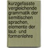 Kurzgefasste vergleichende Grammatik der semitischen Sprachen, Elemente der Laut- und Formenlehre