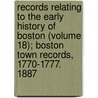 Records Relating To The Early History Of Boston (Volume 18); Boston Town Records, 1770-1777. 1887 door Boston. Registry Dept