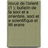 Revue de L'Orient (1 ); Bulletin de La Soci Et E Orientale, Soci Et E Scientifique Et Litt Eraire
